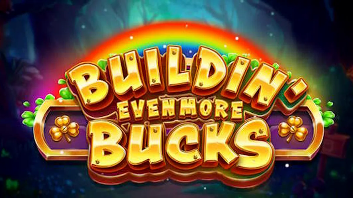 Tampilan layar permainan slot Buildin' Even More Bucks oleh Play'n GO, menampilkan karakter kartun dan tema konstruksi.
